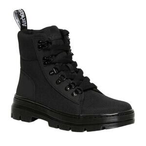 Dr. Martens Combs Poly Casual Boots Lace Up High Top Leather Trim Black US 7